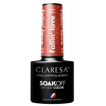 Claresa Hybridní lak na nehty Orange Glitter Fallin Love 11 5g
