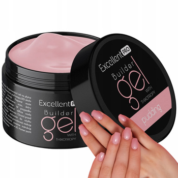 Vynikající PRO Jednofázový Builder Gel na nehty LED/UV pudink 50g