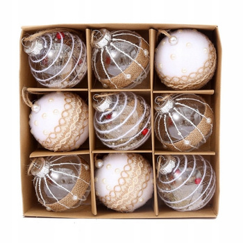 Sada 9 rustikálních zlatých vánočních stromečků 7 cm 02