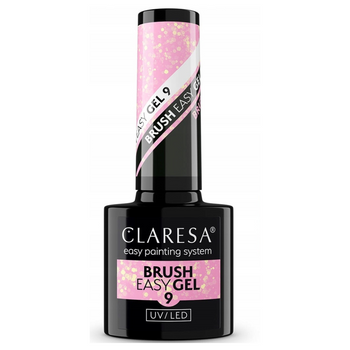 Claresa Easy Brush Gel Gel na nehty ve štětci 9 světle růžový s částicemi