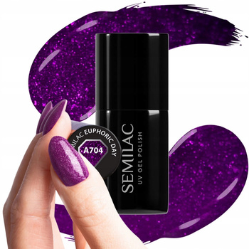 Semilac Hybridní lak na nehty Euphoric Day A704 Violet Magenta 7ml