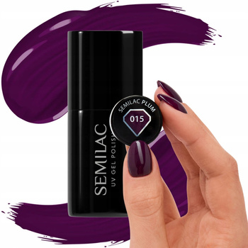 Semilac hybridní lak na nehty Plum 015 Dark Ripe Plum 7ml