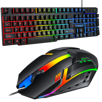 Herní sada CoolStaff Mechanická klávesnice a RGB podsvícená myš TF 200