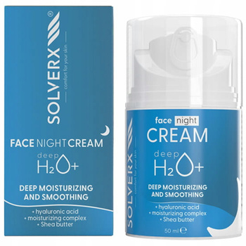 Solverx Deep H2O+ Silně hydratační noční krém na obličej pro suchou pleť 50 ml