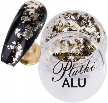 Metalický Alu Flakes Nail Powder No. 9 Gold