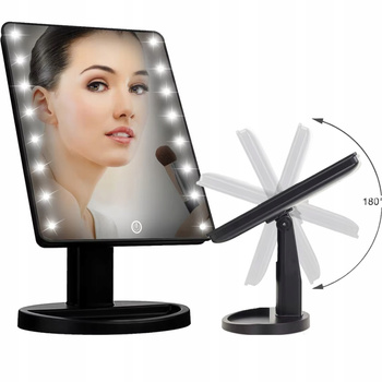 Kosmetické zrcátko na make-up s LED podsvícením a nastavitelným světlem