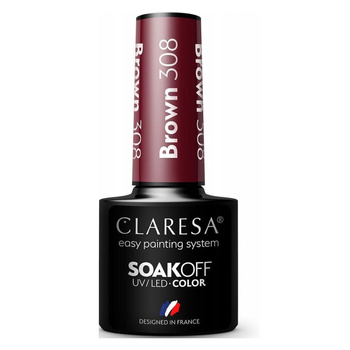 Claresa Hybridní lak na nehty hnědý 308 5g