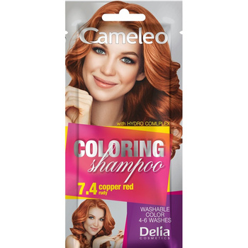 Delia Cameleo Coloring Shampoo 4-6 mytí šampon 7,4 Rudy 40 ml