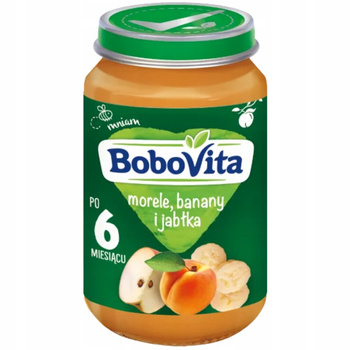 Bobovita Dezert pro děti Meruňky, banány a jablka po 6 měsících 190g