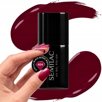 Semilac Hybrid Lak na nehty Black Beans Muffin 404 Burgundy Brown 7ml