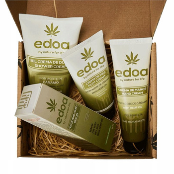 Indie Dárková sada EDOA Konopný sprchový gel + krémy + sérum