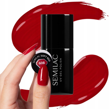 Semilac Hybridní lak na nehty Soft Red 608 Subdued Red 7ml