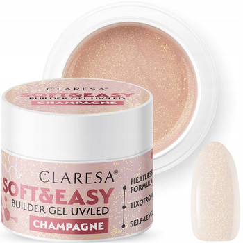 Claresa Soft Easy Builder Gel Champagne Nude Builder Gel s částicemi 12g