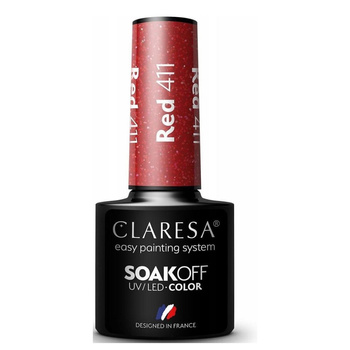 Claresa Hybridní lak na nehty červený 411 5g