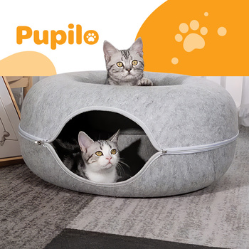 Coolstaff Postel pro kočky Round Donut Tunnel Grey 50x50 cm