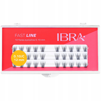 Ibra Fast Line Umělé řasy Trsy V-Effect Curl C 12 mm Sada 30 trsů