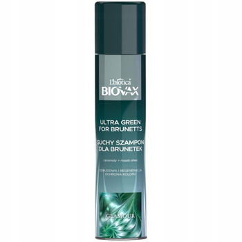 Biovax Glamour Ultra Green Suchý šampon na vlasy pro brunetky 200 ml