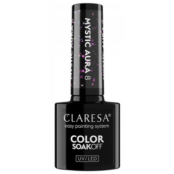 Claresa Hybrid Nail Polish Black s částicemi Mystic Aura 8 5g