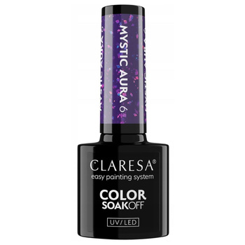 Claresa Hybridní lak na nehty Violet s částicemi Mystic Aura 6 5g