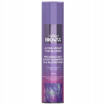 Biovax Glamour Ultra Violet Suchý šampon pro blond a šedivé vlasy 200 ml