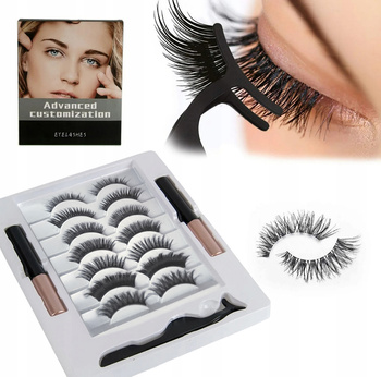 Magnetické řasy CoolStaff 7 párů + pinzeta + 2 x oční linky