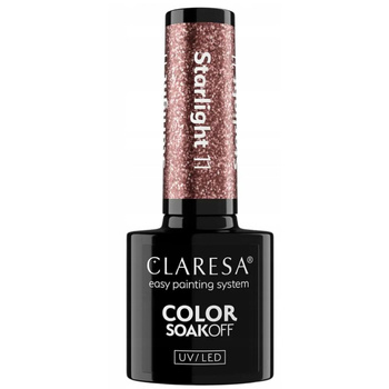 Claresa Hybrid Lak na nehty Růžový s částicemi Starlight 11 5g