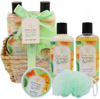 Aurora dárková sada 4 kosmetických přípravků v proutěném košíku z mangové hrušky