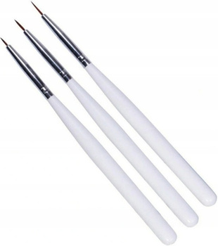 Sada zdobicích štětců Bílý hustý hybridní akrylový gel 3 ks