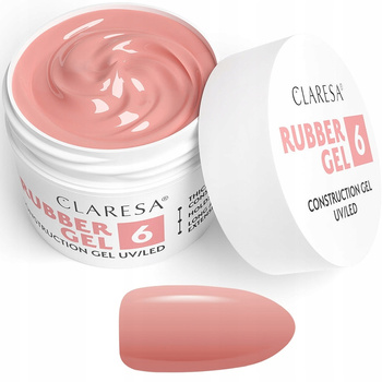 Claresa Rubber Gel Rubber Construction Gel 6 středně teplá růžová 12g