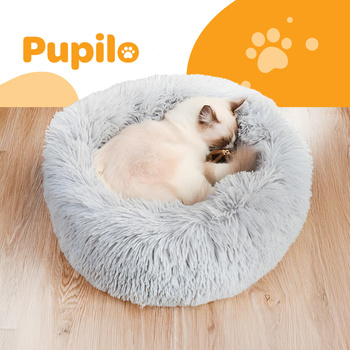 Kulatý měkký plyšový pelíšek pro kočky CoolStaff 60x60