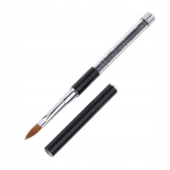 Akrylový štětec s krystaly, černý Cat's Tongue No. 4