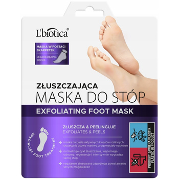 L'Biotica exfoliační peelingová maska ​​na nohy 2 napuštěné ponožky
