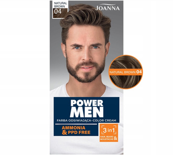 Joanna Power Men 3v1 barva na vlasy a vousy pro muže 04 Natural Brown