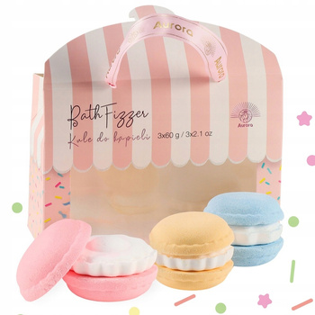 Aurora Dárková sada Šumivé bomby do koupele s makronkami 6x30g