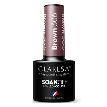 Claresa Hybridní lak na nehty hnědý 306 5g