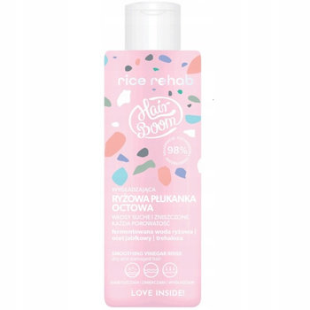 HairBoom Rýžový ocet Hair Oplach vyhlazující suché vlasy 200 ml