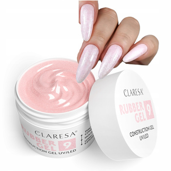 Claresa Rubber Gel Construction Rubber Gel UV/LED 9 růžových částic 12g