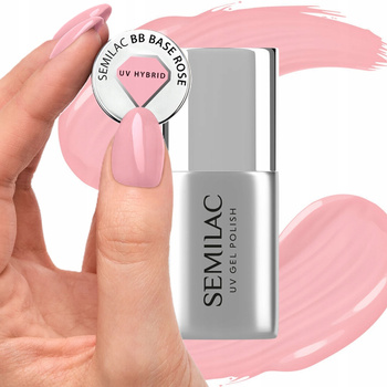 Semilac BB Base Rubber Base pro hybridní lak na nehty Rose 7ml