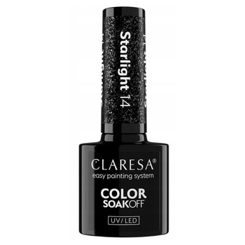 Claresa Hybrid Lak na nehty Black s částicemi Starlight 14 5g